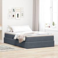 Opbergbed met matras Donkergrijs 120 x 200 cm Fluweel - thumbnail