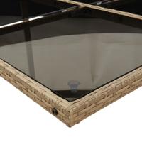 9-delige Tuinset met kussens poly rattan gemengd beige - thumbnail