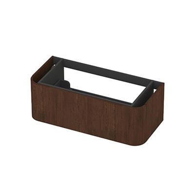 INK - Afgeronde Onderkast Fineer 1 Lade Softclose Tbv Grepen - 1000x450x350 Mm - Shadow Veneer