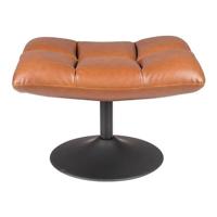 Dutchbone Hocker 'Bar' PU, kleur Vintage Bruin - thumbnail