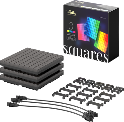 Twinkly Squares Extension Kit Slimme verlichtingsset Zwart Wi-Fi/Bluetooth