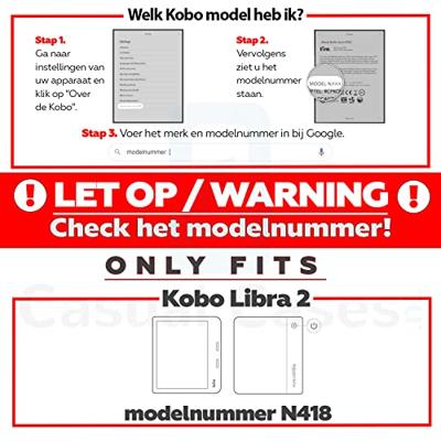 Lunso - Origami sleepcover hoes - Kobo Libra 2 (7 inch) - Donkerblauw Lunso - Origami sleepcover hoes - Kobo Libra 2 (7 inch) - Donkerblauw