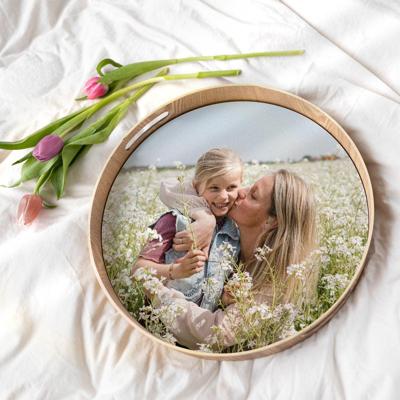 Rond dienblad bedrukken - Houtlook - 40 cm Rond dienblad bedrukken - Houtlook - 40 cm
