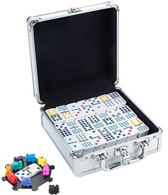 Domino dubbel 12 Mexican Train aluminium case