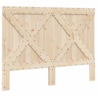 Bedframe met hoofdbord massief grenenhout grijs 140x200 cm - thumbnail