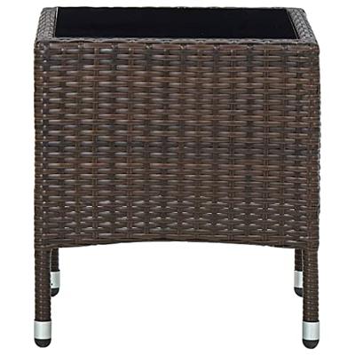 VidaXL Tuintafel 40x40x45 cm poly rattan bruin VidaXL Tuintafel 40x40x45 cm poly rattan bruin