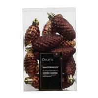 Dennenappel kunststof L9h14 cm osbloed 12 st Shatterproof Decoris - Decoris - thumbnail