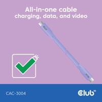 club3D USB-C-kabel USB-C stekker 2.00 m Violet CAC-3004 - thumbnail