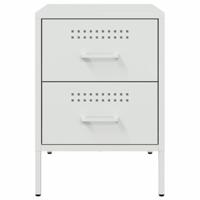 Nachtkastjes 2 st 36x39x50,5 cm staal wit - thumbnail