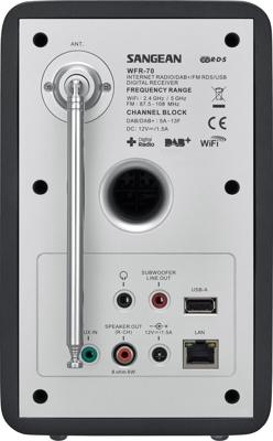 Sangean WFR-70 (SmartLink 1) Internetradio DAB+, VHF (FM), Internet AUX, USB, Internetradio Spotify, Geschikt voor DLNA Grijs Sangean WFR-70 (SmartLink 1) Internetradio DAB+, VHF (FM), Internet AUX, USB, Internetradio Spotify, Geschikt voor DLNA Grijs