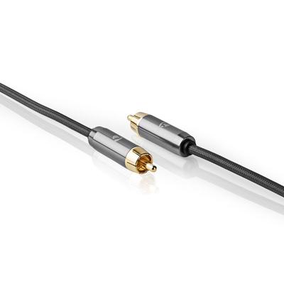 Digitale Audiokabel | RCA Male - RCA Male | Gun Metal Grey | Gevlochten Kabel - thumbnail