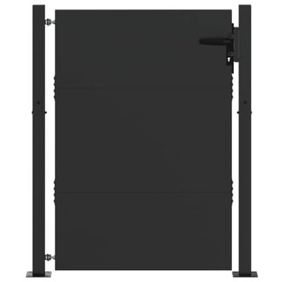 Tuinpoort met slot Zwart 105 x 150 cm Poedergecoat staal