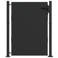 Tuinpoort met slot Zwart 105 x 150 cm Poedergecoat staal - thumbnail