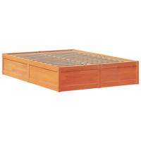 Bedframe zonder matras massief grenenhout wasbruin 150x200 cm - thumbnail