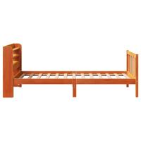 Bedframe met hoofdbord massief grenenhout wasbruin 200x200 cm - thumbnail