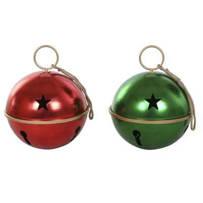 Kerstbal Home ESPRIT Rood Groen Gouden Metaal 42 x 42 x 48,5 cm (2 Stuks)