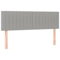 Boxspring met matras stof lichtgrijs 140x190 cm - thumbnail