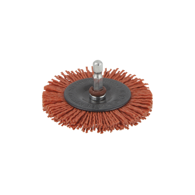 Wolfcraft Nylon-draadborstel | Rood | 6-kant schacht | Ø75mm | 1 stuk - 1500000