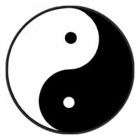 Sticker Yin Yang Zwart (11 cm) - thumbnail