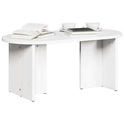 Salontafel Wit 80 x 39.5 x 35 cm Massief grenenhout