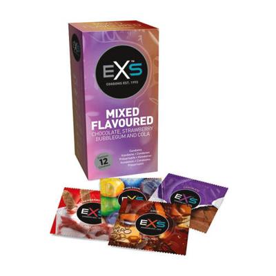 EXS Mixed Flavoured - Condooms In De Smaken Cola, Bubblegum, Aardbei En Chocolade 12 stuks