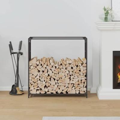 Brandhoutrek 90x28x90 cm koudgewalst staal zwart