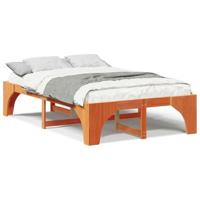 Bedframe met opslag Bruin 140 x 190 cm Massief grenenhout - thumbnail