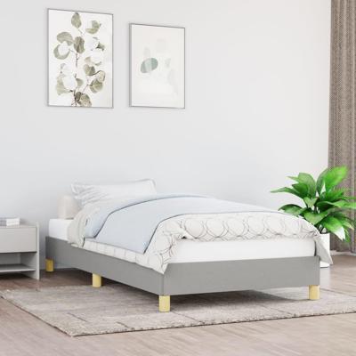 Bedframe zonder matras 90x200 cm stof lichtgrijs