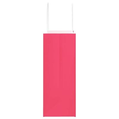 VidaXL Papieren zakken 250 st met hengsels 21x11x28 cm roze