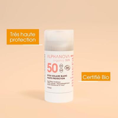 Alphanova Sun Sun stick SPF50+ blanc bio 15 Milliliter