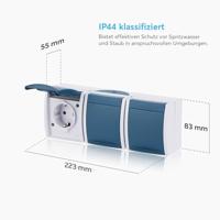 ABB 2CKA002084A0698 Geaard stopcontact IP44 Blauw-groen, Grijs-wit (RAL 7035) - thumbnail