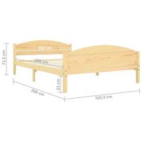 Bedframe massief grenenhout 160x200 cm - thumbnail