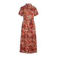 King Louie blousejurk Rosie Lei met all over print bruin/rood/blauw - thumbnail
