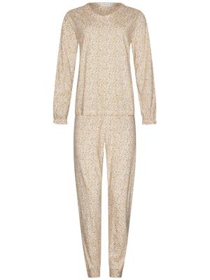 Katoenen pyjama beige panterprint Katoenen pyjama beige panterprint