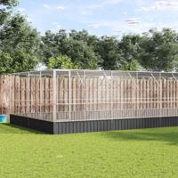 Volière met verlengstuk 1246x414x212 m staal zilverkleurig - thumbnail