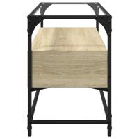Tv-meubel met glazen blad 98x35x51 cm bewerkt hout sonoma eiken - thumbnail