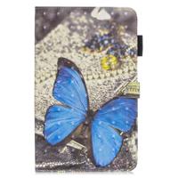 3D Horizontal Flip Leather Case with Holder & Card Slots For Galaxy Tab A 10.5(Blue Butterfly) - thumbnail