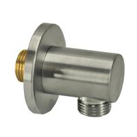 Wandaansluitbocht rond 1/2" geborsteld staal - thumbnail