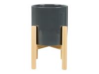 LIVARNO home Keramische bloempot (Donkergrijs) - thumbnail