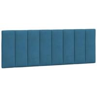 Bed met matras "Hanko" fluweel blauw 140x190 cm - thumbnail