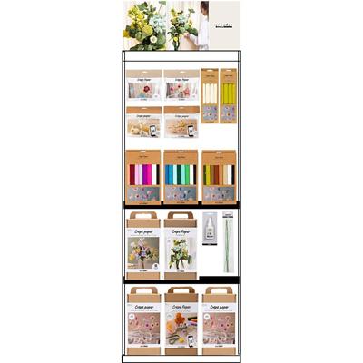 Creativ Company Vloerdisplay, gemonteerd, category, bloemen van crêpepapier, volwassene, h: 1580 mm, l: 600 mm, b: 400 mm, 121 eenh./ 1 stuk