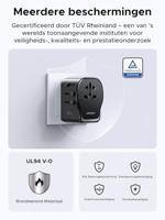 UGREEN S550 65W Universal Travel Adapter Reislader 65 W Zwart, Grijs USB Power Delivery (USB-PD) - thumbnail