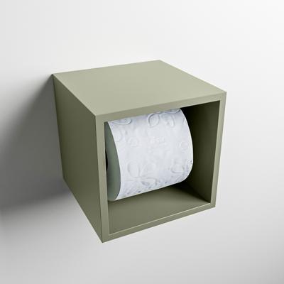 MONDIAZ Easy Toiletrolhouder CUBE 160 solid surface 16x16cm kleur Army. Geschikt voor op en inbouw. MONDIAZ Easy Toiletrolhouder CUBE 160 solid surface 16x16cm kleur Army. Geschikt voor op en inbouw.