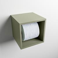 MONDIAZ Easy Toiletrolhouder CUBE 160 solid surface 16x16cm kleur Army. Geschikt voor op en inbouw. - thumbnail