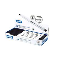 Markeerstiften Milan Whiteboard 12 Stuks Zwart PVC - thumbnail
