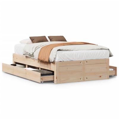 Bedframe zonder matras met lades massief grenenhout 150x200 cm