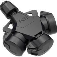 PC Electric 253822-ss 3-voudige koppeling Massief rubber 250 V Zwart IP54 - thumbnail