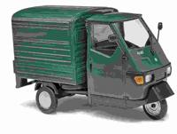 Busch Piaggio Met Laadbak Groen 1/43 - thumbnail