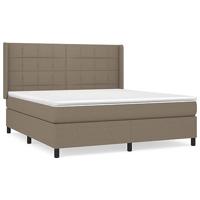Boxspring met matras stof taupe 180x200 cm - thumbnail