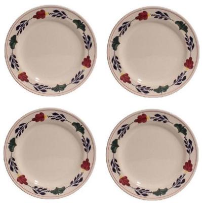 Boerenbont plat Lunchbord 24cm set van 4 stuks